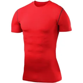 TCA PowerLayer Compression Mens Short Sleeve Running Top - Red