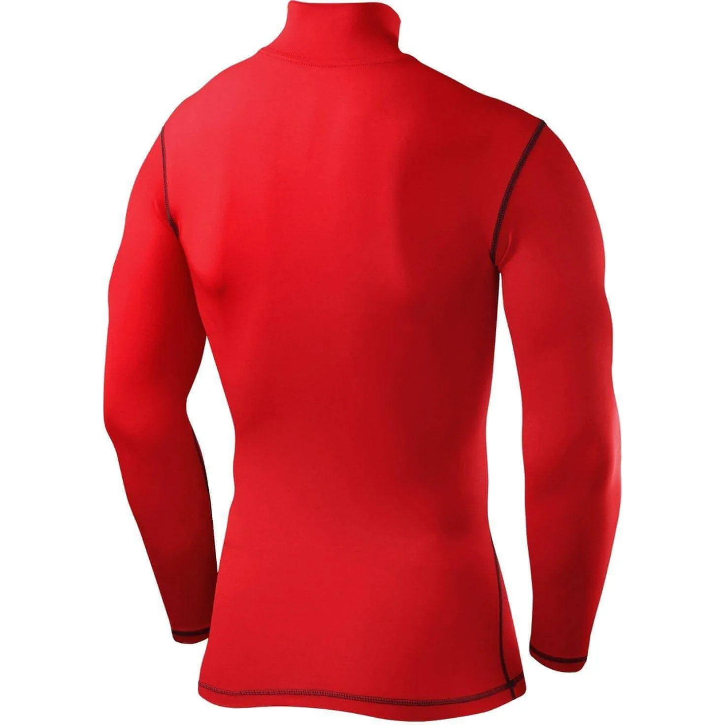 TCA PowerLayer Long Sleeve Mock Mens Compression Top - Red