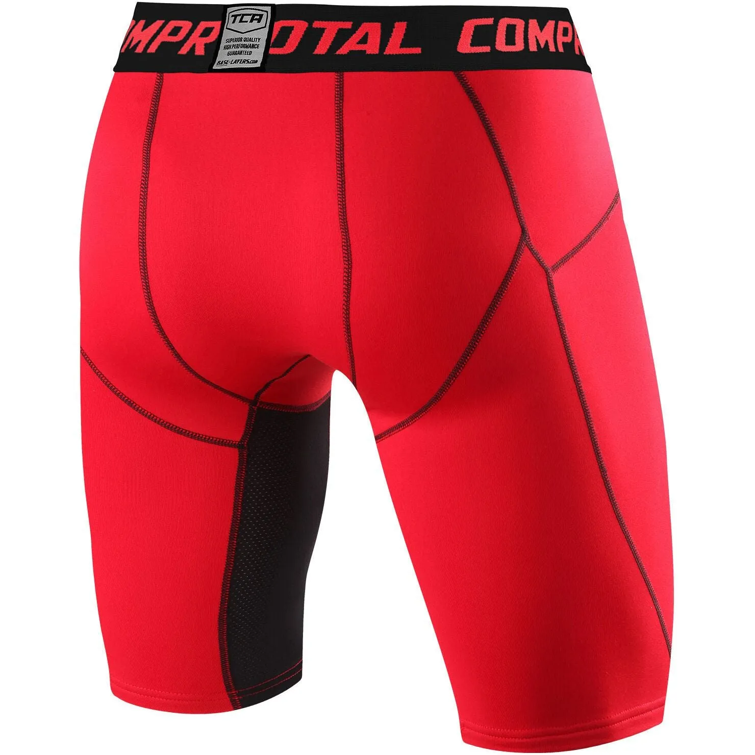 TCA SuperThermal Compression Mens Short Running Tights - Red