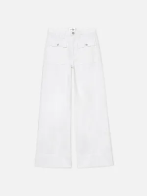 The 70's Patch Pocket Crop Straight -- White