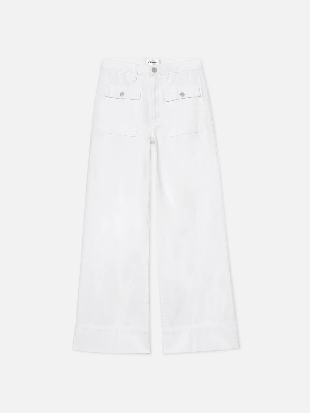 The 70's Patch Pocket Crop Straight -- White