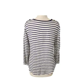 ZARA White & Blue Striped Top | Pre Loved |